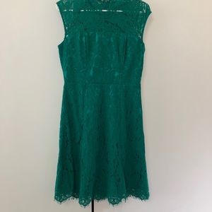 Liza Luxe Modcloth green lace overlay dress BNWT